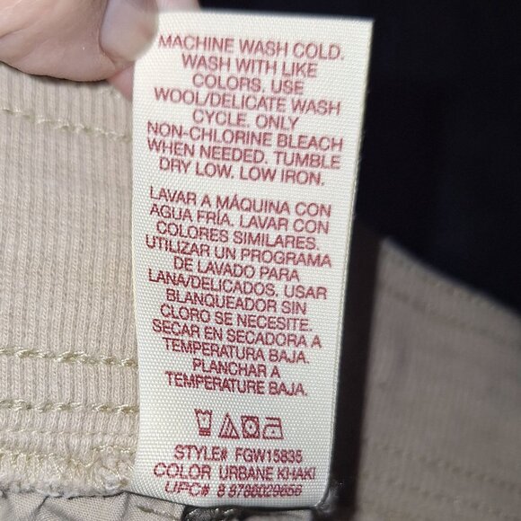 Faded Glory Womens 20W Khaki Capris Adjustable Leg Drawstring Pockets Plus Size - Picture 4 of 13